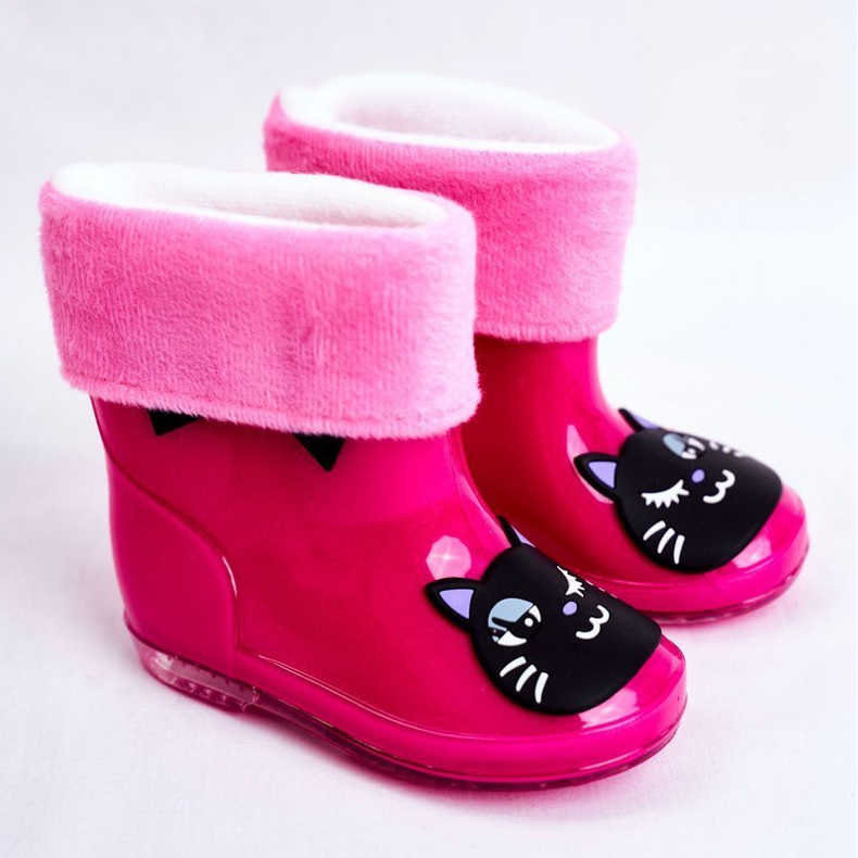 Gummistiefel für Kinder Pink Cat schwarz rosa 1