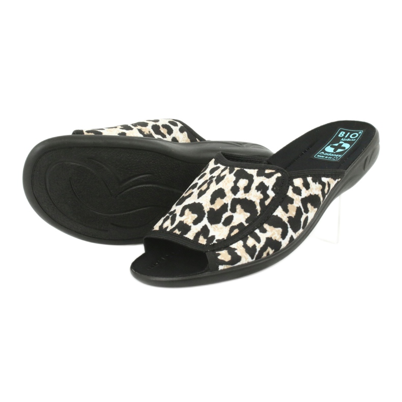 Adanex 13795 Panther Damenhausschuhe beige schwarz 3