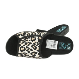 Adanex 13795 Panther Damenhausschuhe beige schwarz 4