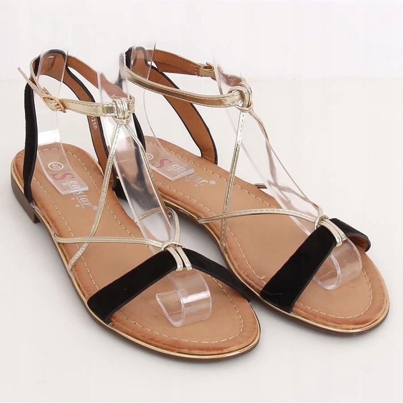 Schwarze Damensandalen JH125P Schwarz 1