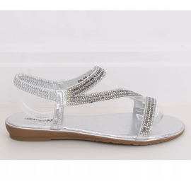 KM-33 Silver asymmetrische silberne Sandalen grau 2