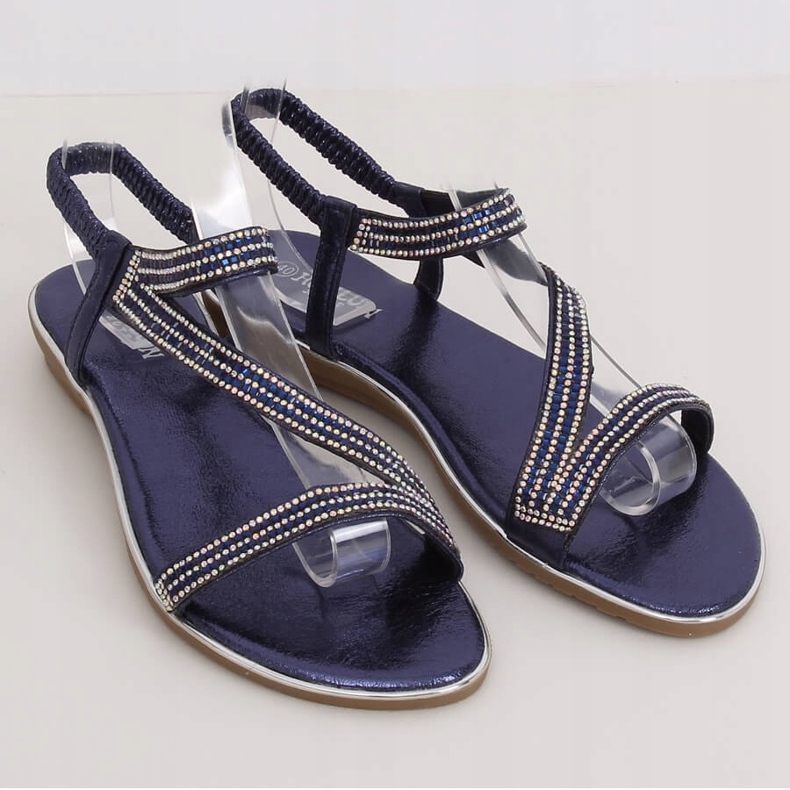 KM-33 Blaue asymmetrische marineblaue Sandalen navy blau 1