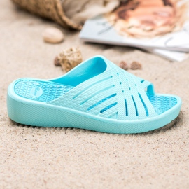 Bona Bequeme leichte Hausschuhe blau 2