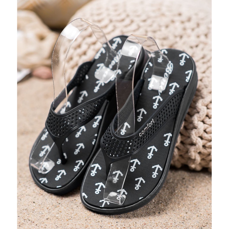 Bona Schwarze Comfort Flip-Flops 1