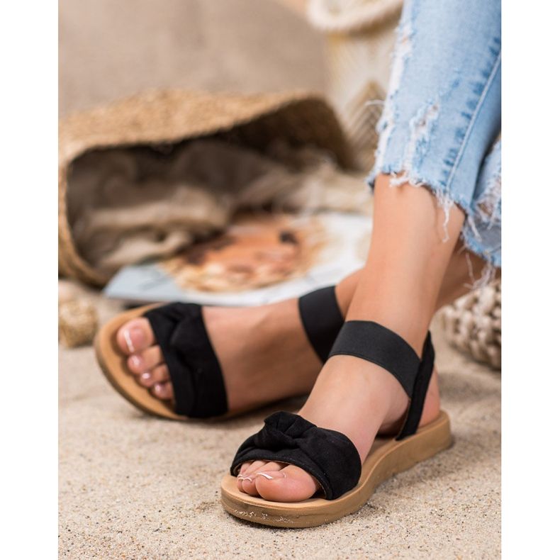 SHELOVET Slip-on-Sandalen schwarz 1
