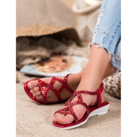 Marquiz Rote Sandalen mit Kristallen 2