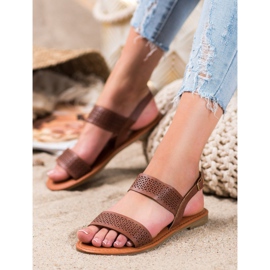 Mannika Durchbrochene Sandalen braun 1