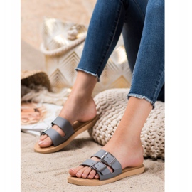 Bona Klassische Hausschuhe mit Schnalle grau 2