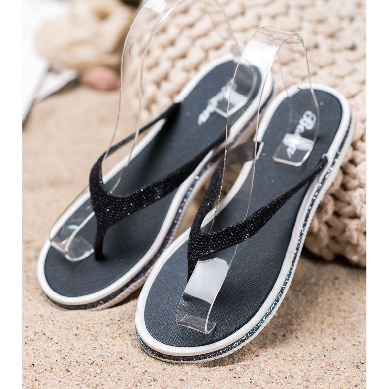 Bona Flip-Flops mit Glitzer schwarz 2