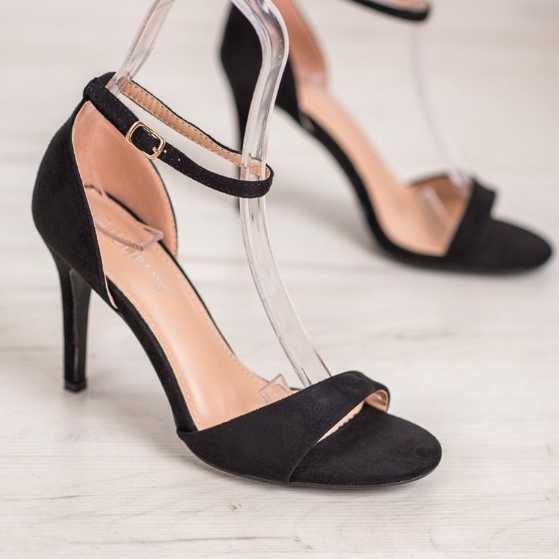 SHELOVET Klassische Wildleder-Heels schwarz 2