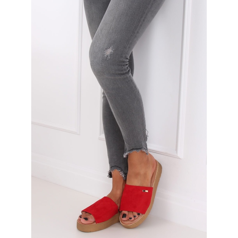 Rot Rote Hausschuhe für Damen G-576 Rot 2