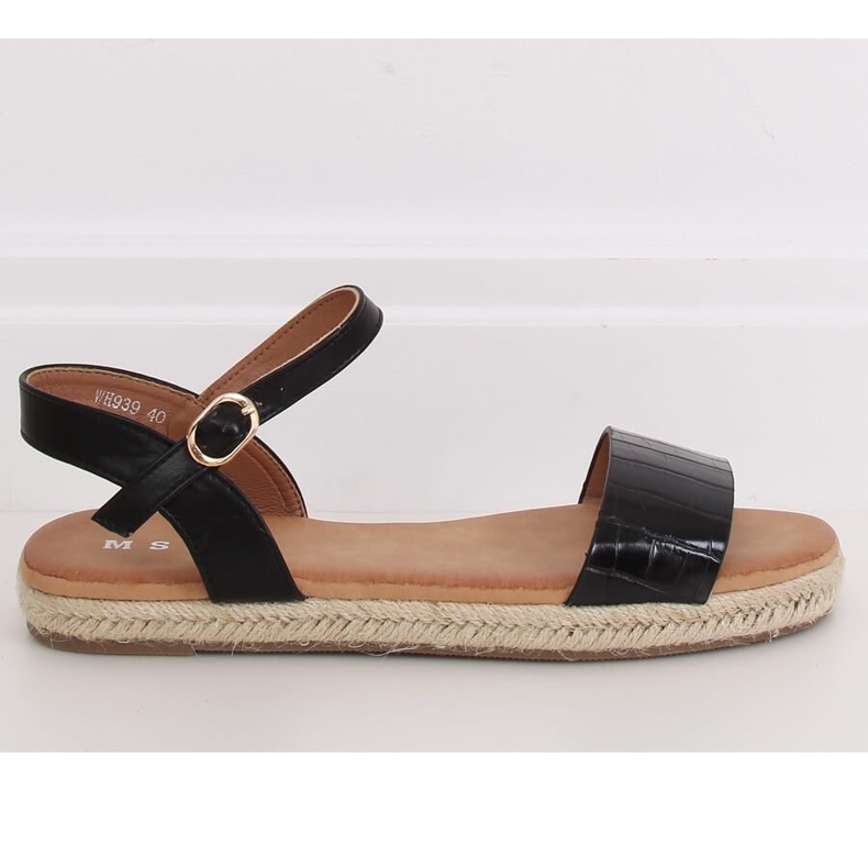 Schwarze Sandalen Espadrilles WH939 Schwarz 2