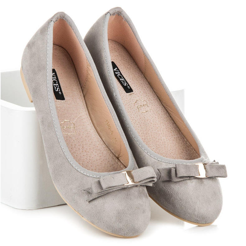 Vices Ballerinas aus Wildleder grau 1