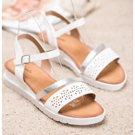 Renda Keilsandalen mit Öko-Leder weiß 1