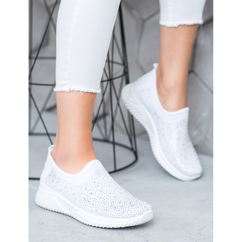 Super Mode Sportschuhe mit Kristallen weiß 1