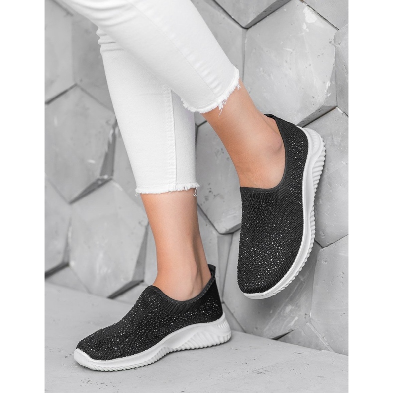 Super Mode Sportschuhe mit Kristallen schwarz 1