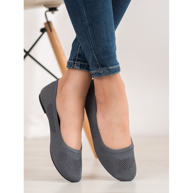 BAOLIKANG Graue durchbrochene Ballerinas 1