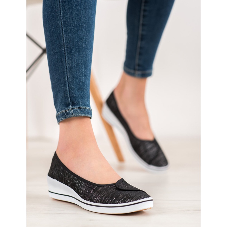 Comer Ballerinas mit Glitzer schwarz 2