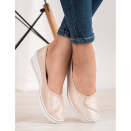 Comer Ballerinas mit Glitzer braun gelb 1