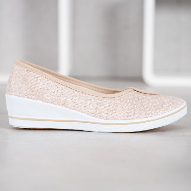 Comer Ballerinas mit Glitzer braun gelb 2