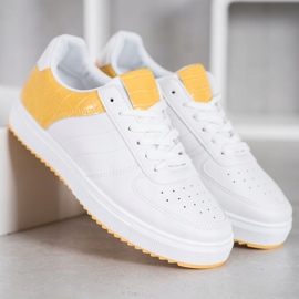 SHELOVET Stylische Schuhe auf der Plattform weiß 1