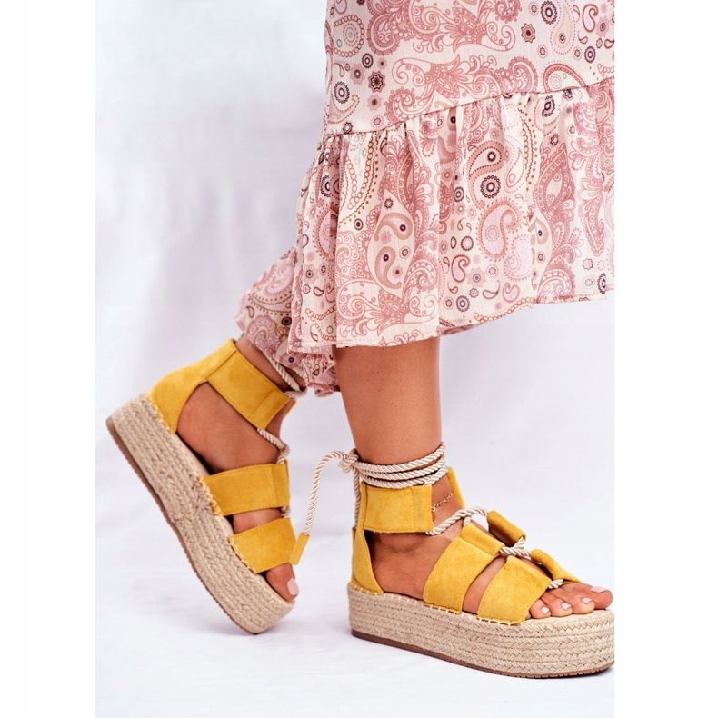 PS1 Damen Espadrilles auf gelber India Linen Platform 2