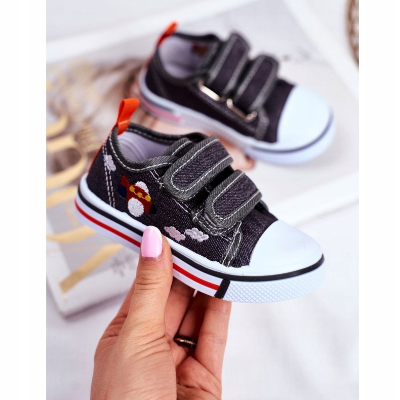 PL1 Kinder Sneakers Grau Nimalo Klettverschluss 1