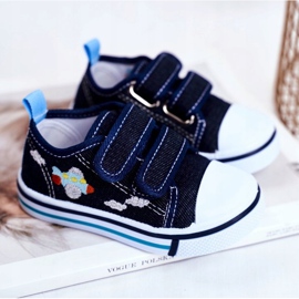 PL1 Marineblaue Nimalo Kindersneaker mit Klettverschluss 2