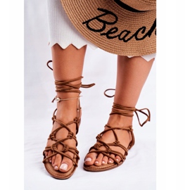 PS1 Damen Sandalen Gebunden Camel Negros braun 2