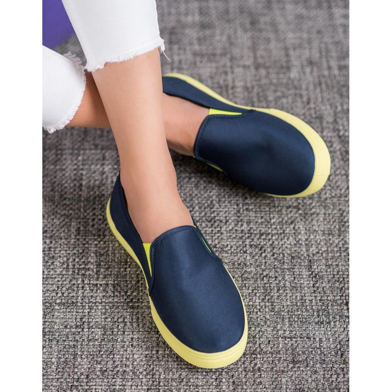 Bona Slipons mit Neon-Sohle marineblau 1