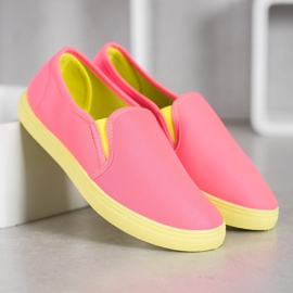 Bona Slipons mit Neon-Sohle rosa 2