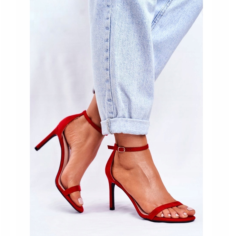 PS1 Damen Sandalen mit klassischem Absatz Rot Basilian 1