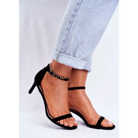 SEA Klassische Sandalen für Damen mit hohem Absatz Schwarz Mintore 1