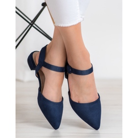 Goodin Marineblaue Pumps mit freiliegendem Absatz 1