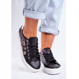 PS1 Sneakers für Damen mit Löchern und Cubic Zirkonia Schwarz Roxas grau 2