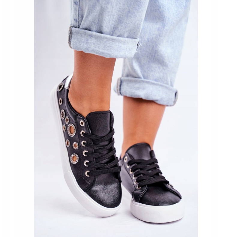 PS1 Sneakers für Damen mit Löchern und Cubic Zirkonia Schwarz Roxas grau 2