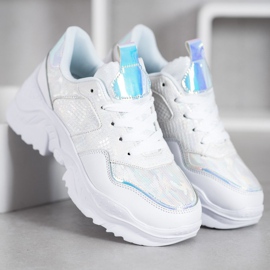 SHELOVET Turnschuhe aus Öko-Leder weiß grau 1