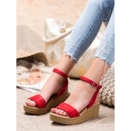 Renda Leichte Keilsandalen rot 2