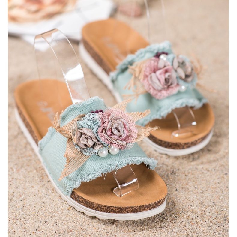 SHELOVET Modische Hausschuhe braun grün 2