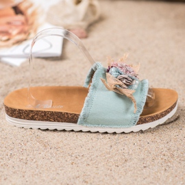 SHELOVET Modische Hausschuhe braun grün 1