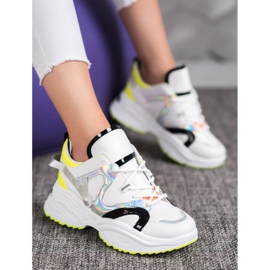 Weide Mode-Turnschuhe weiß schwarz grau gelb 2