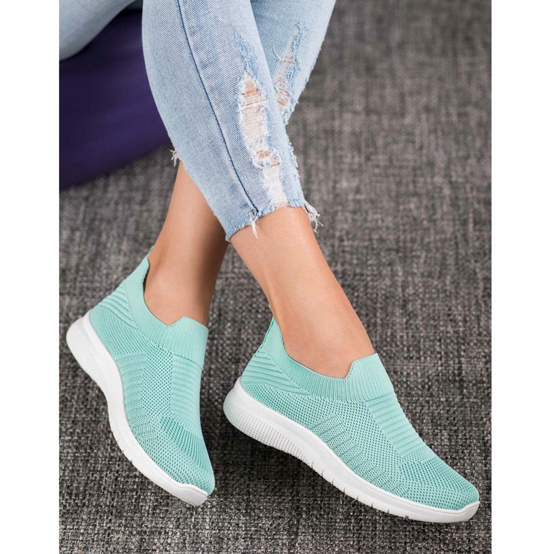 SHELOVET Slip-On Schuhe aus Textil mehrfarbig grün 2