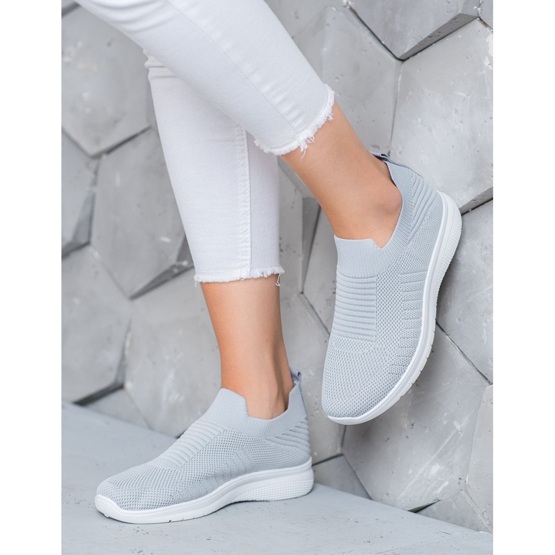 SHELOVET Slip-On Schuhe aus Textil grau 2