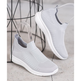 SHELOVET Slip-On Schuhe aus Textil grau 1