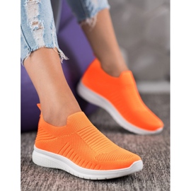 SHELOVET Slip-On Schuhe aus Textil orange 1