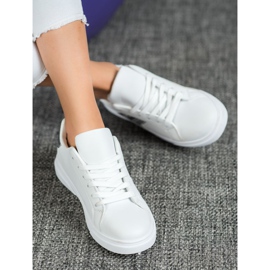 SHELOVET Modische Schuhe aus Öko-Leder weiß grau 1