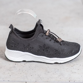 SUPER COOL Schwarze Turnschuhe mit Kristallen 2