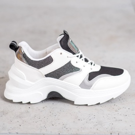 SHELOVET Stylische Sneaker weiß schwarz 1