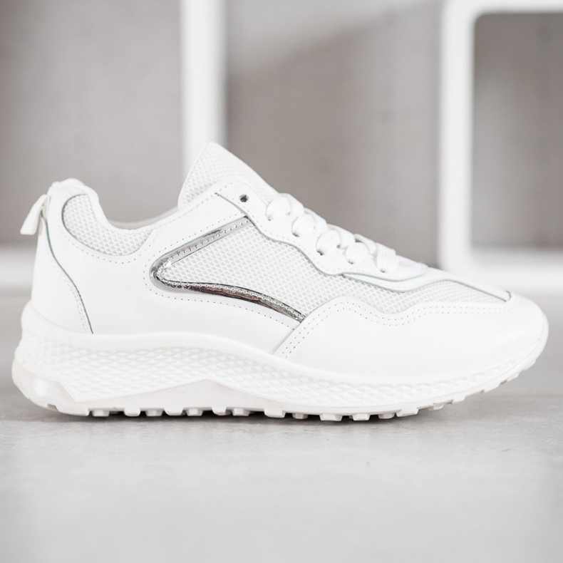 SHELOVET Klassische weiße Turnschuhe grau 2