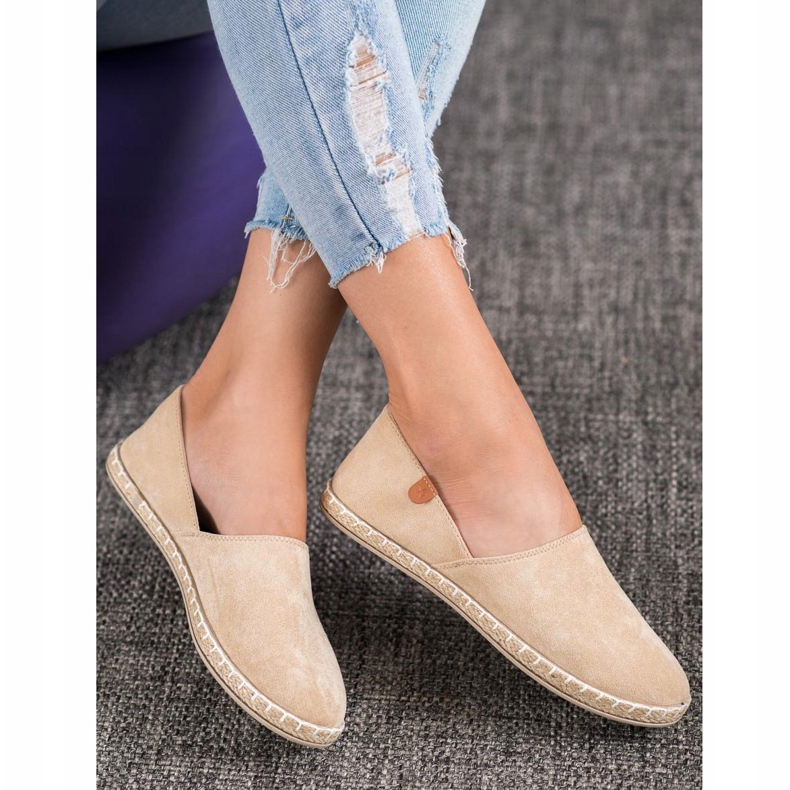 SHELOVET Beige Espadrilles zum Hineinschlüpfen 1